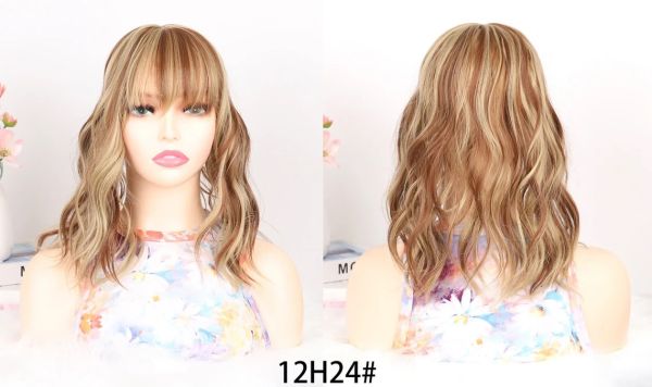 14 Inch Body Wave Hair Topper with Bangs Synthetic Hair  display picture 1