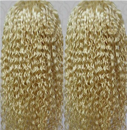 613 Blonde Hair Loose Curl Lace Front Wigs 150%-200% Density
