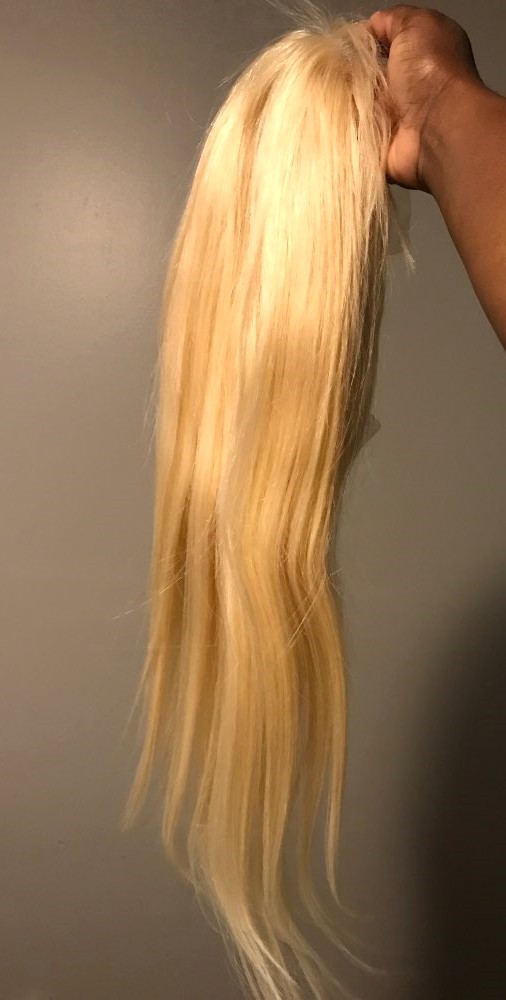 613 Blonde Hair Lace Front Wigs Human Straight Platinum Hair Pre-plucked