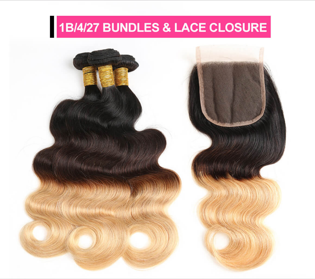 ombre hair bundles with closure