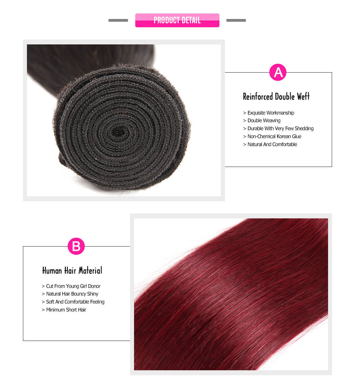 burgundy human hair bundles