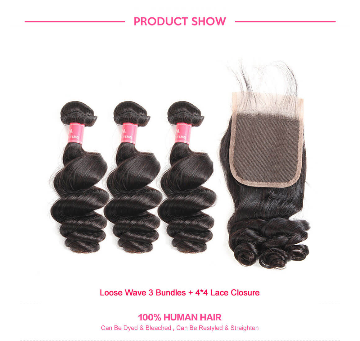 human hair bundles with closure