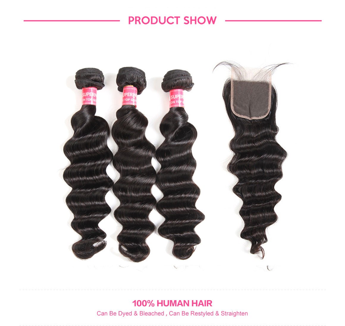 human hair bundles with closure