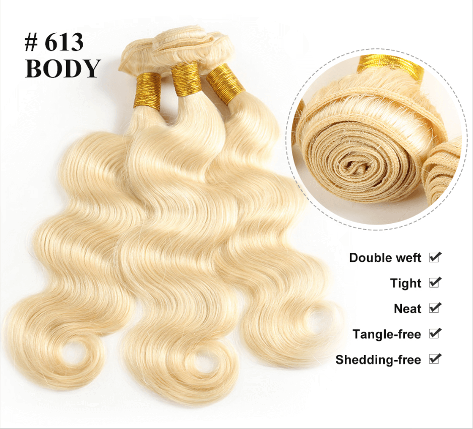 blonde hair bundles with closure