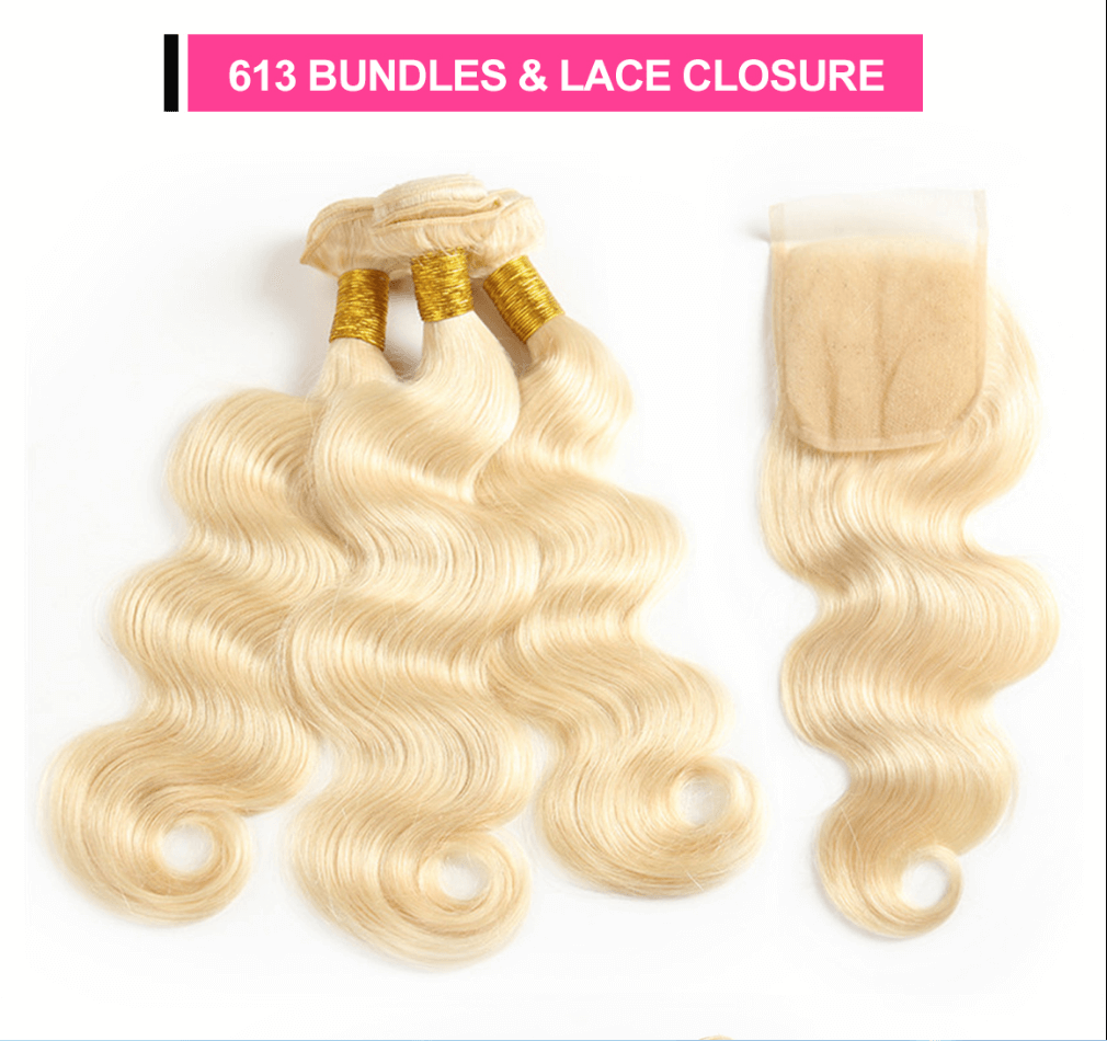 blonde bundles with closure