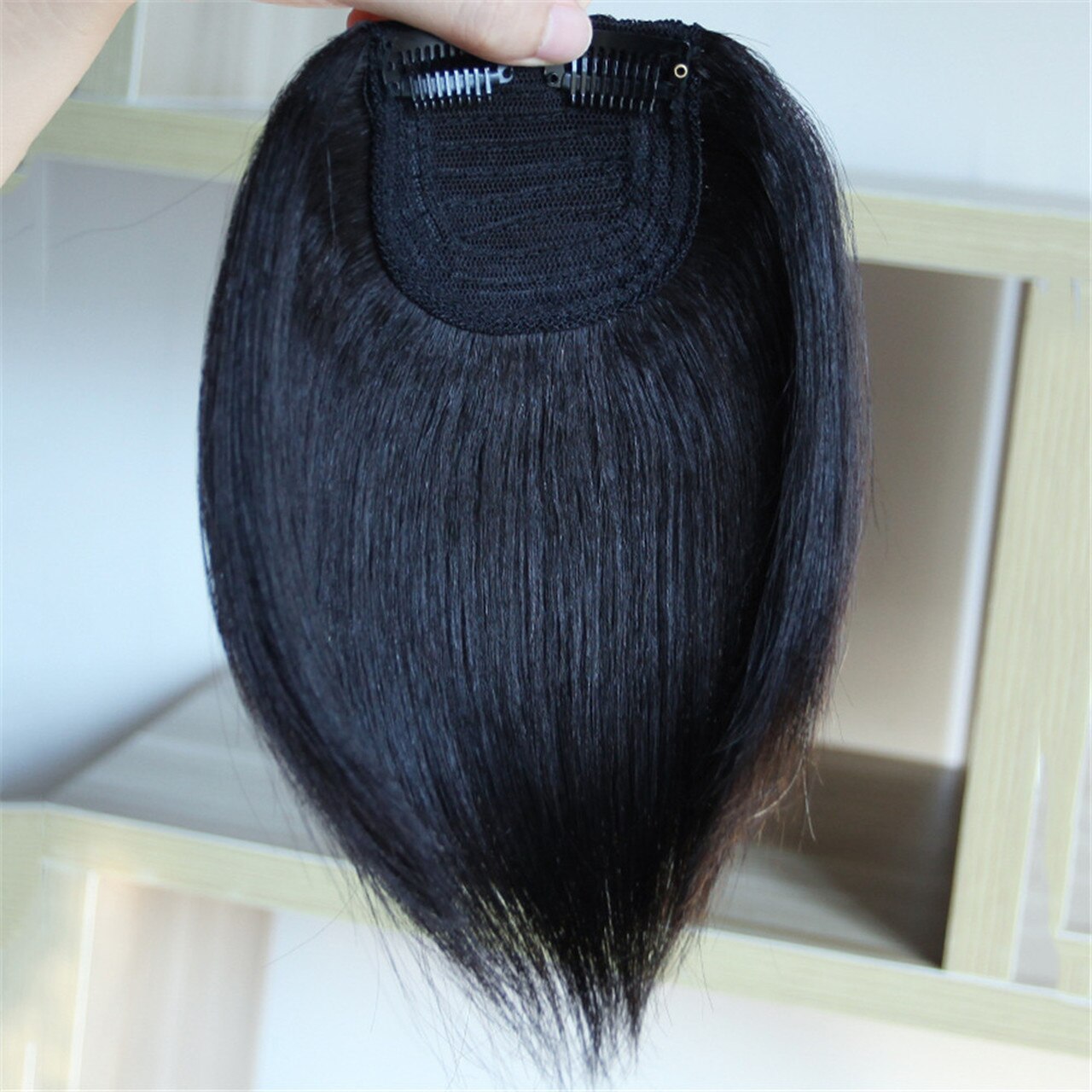 Men Slicked Back Hairpiece Invisible Human Hair Mat For Increasing Hair