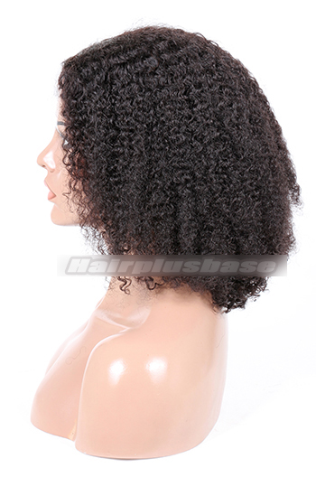 Indian Remy Hair Middle Part Jheri Curl Natural Looking Glueless Silk Part Wigs