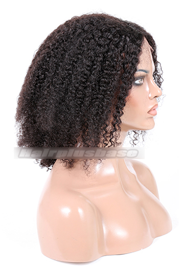 Indian Remy Hair Middle Part Jheri Curl Natural Looking Glueless Silk Part Wigs