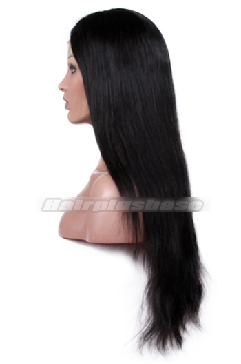 Indian Remy Hair Middle Part Natural Straight Natural Looking Glueless Silk Part Lace Wigs
