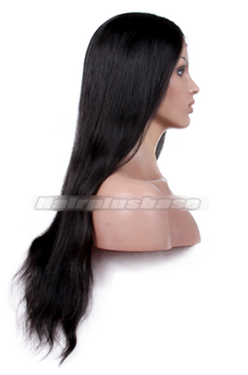 Indian Remy Hair Middle Part Natural Straight Natural Looking Glueless Silk Part Lace Wigs
