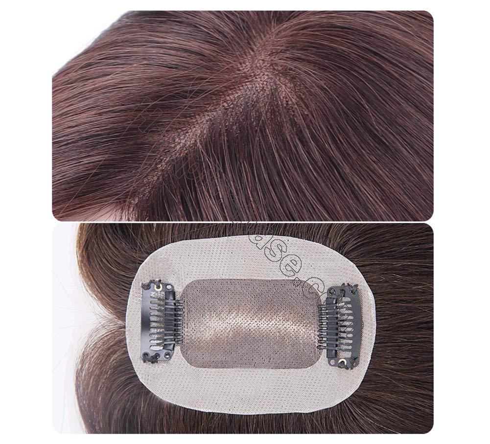 Mono Human Hair Clip in Bangs Wiglet Toppers Invisible Crown Topper ...