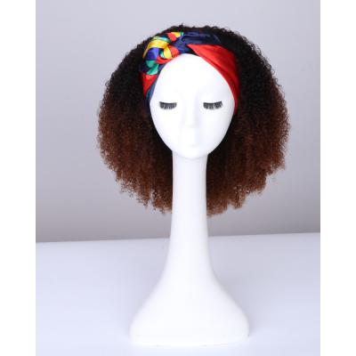 Ombre Afro Kinky Curly Headband Wigs 180% Density #1b/33