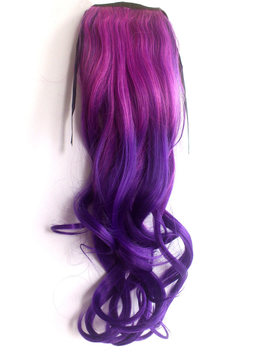 Ombre Colorful Ponytail Wavy 09# Rosy/Purple 1 Piece