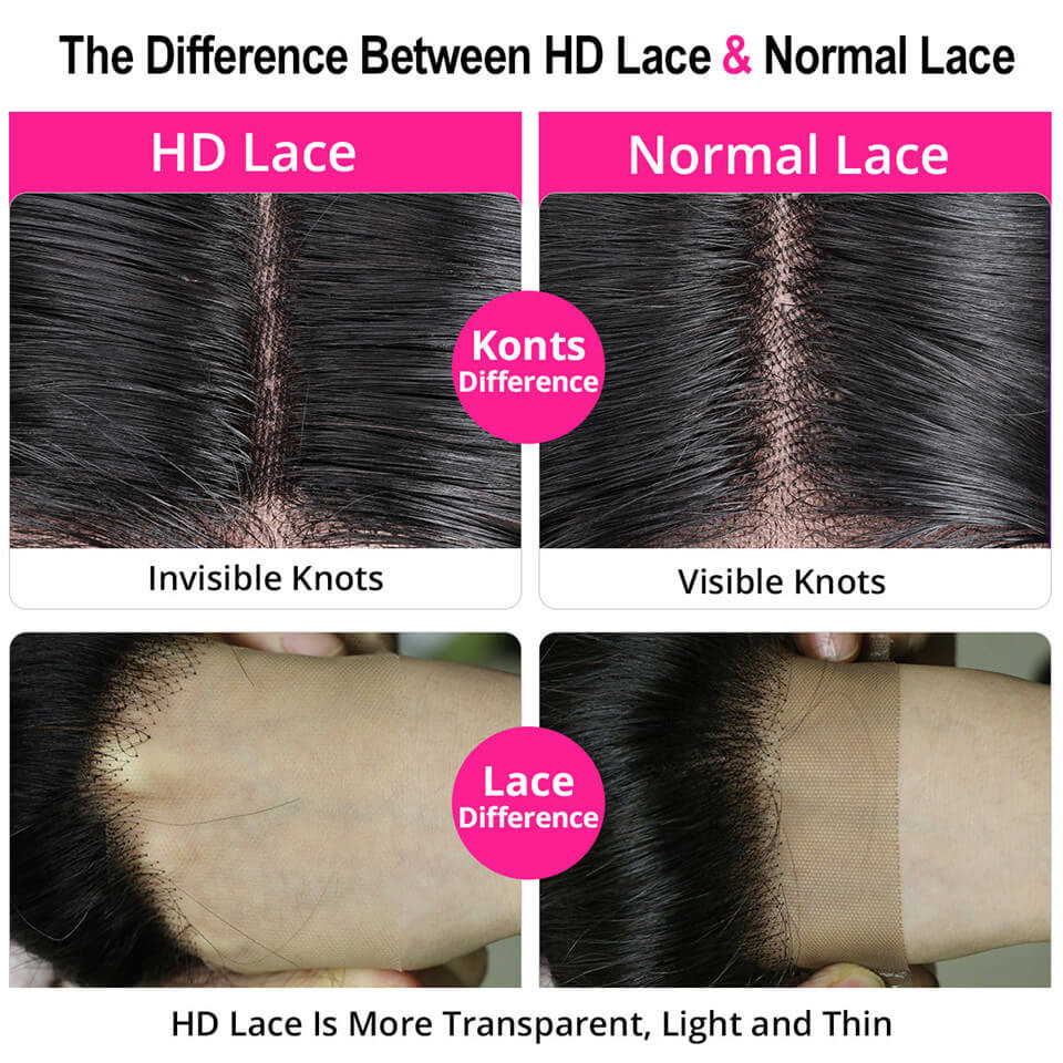 Straight 13*6 HD Lace Front Wigs With Swiss Lace Invisible Knots 150%-250% Density 18-30 Inch 2