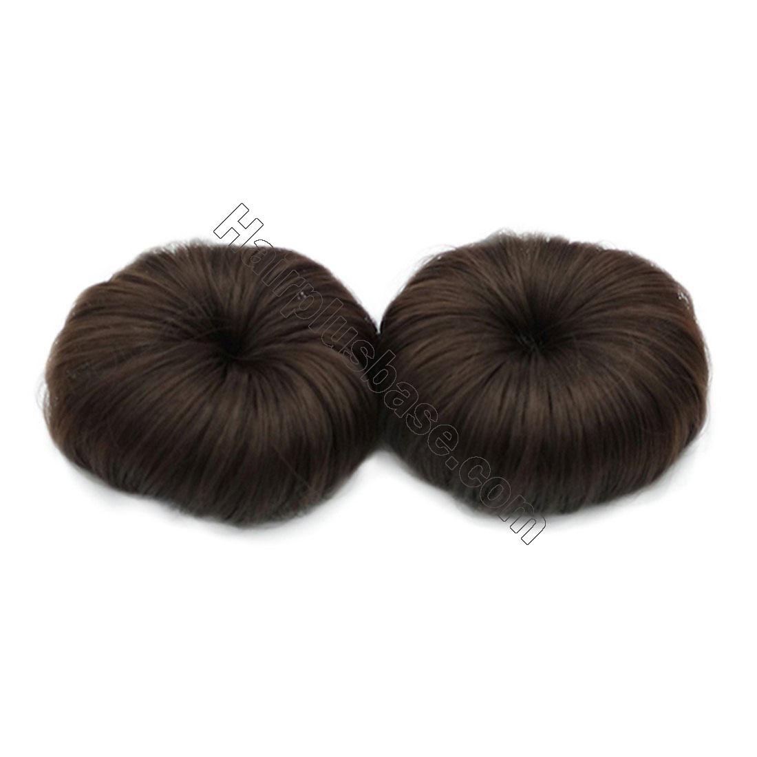 Synthetic Hair Clip on Hair Bun Updo Extensions for Baby Girls Cute Donut Hairpiece for Child 2