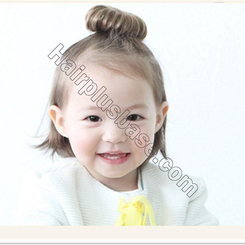Synthetic Hair Clip on Hair Bun Updo Extensions for Baby Girls Cute Donut Hairpiece for Child 5