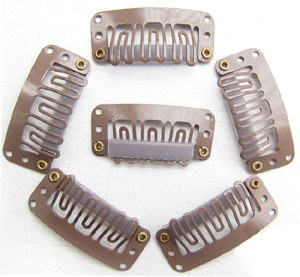 U-insection 3.2cm Light Brown Steel Hair Extension Clips 20pcs