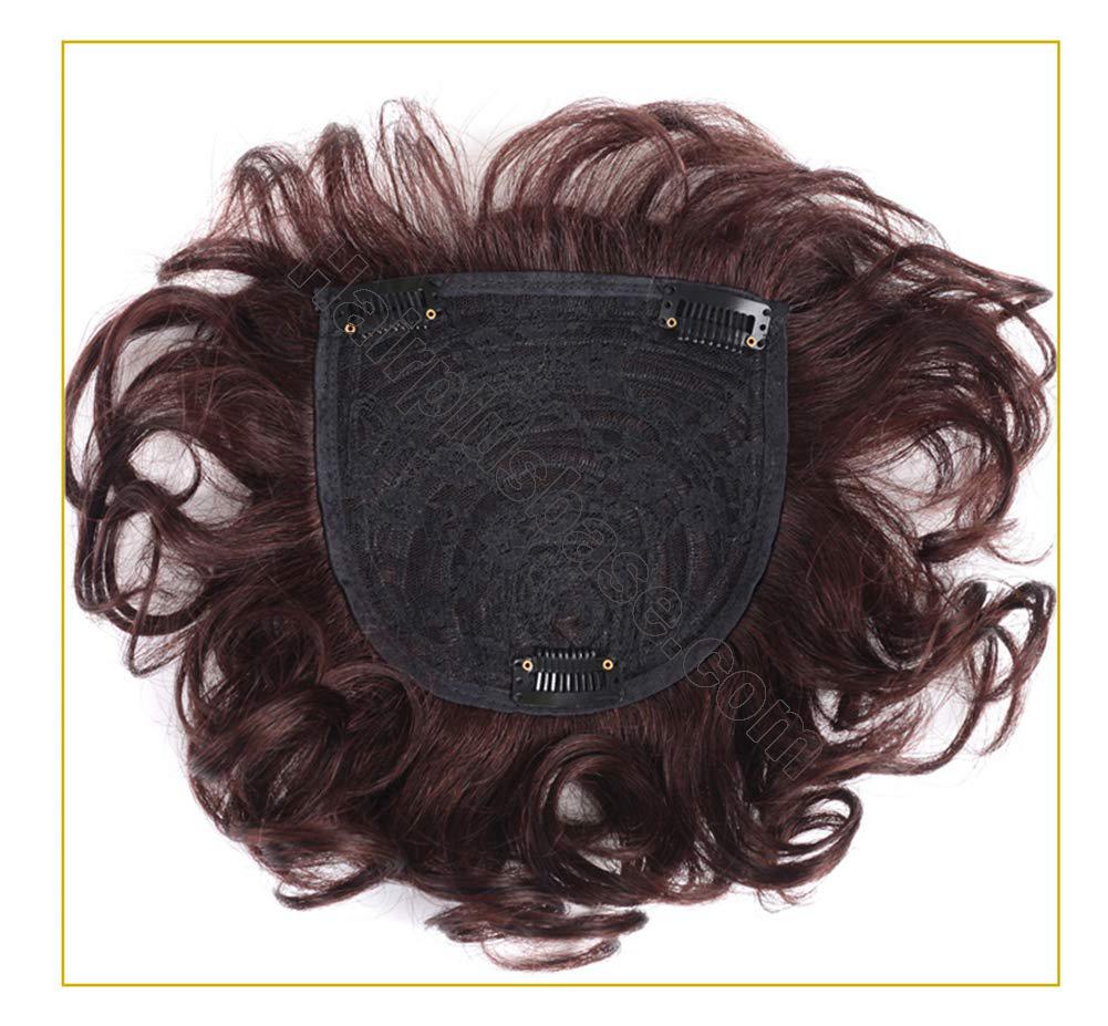 Wavy Human Hair Wiglet Toppers Clip on 4.7"x4.7" Crown Topper for Women