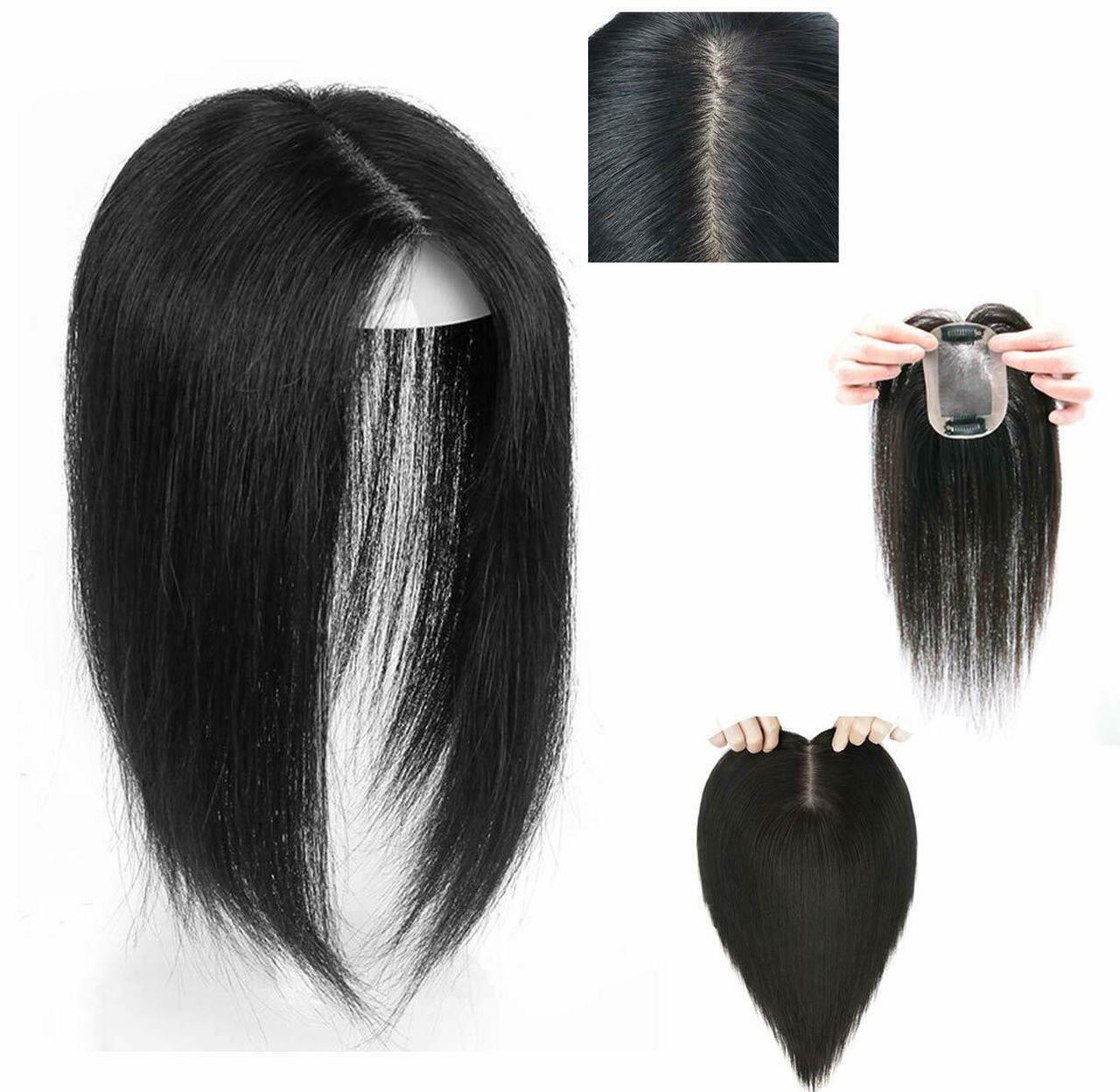 Women Straight Clip In 100% Remy Human Hair Topper Piece For Lose Hair